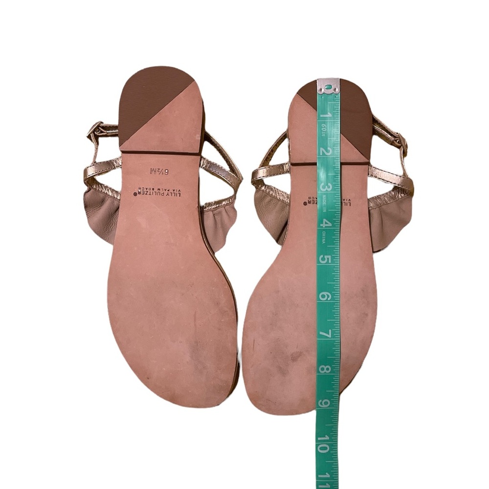 Lilly Pulitzer Gold and Silver Ruffle Thong Sandals - Picture 8 of 9